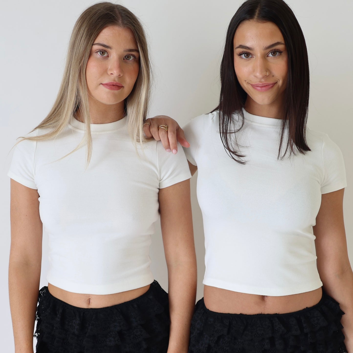 Aleia Tee In Off-White - Front View
